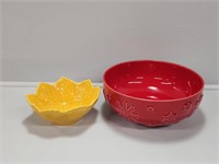 Red Bowl, Yellow Leaf Bowl