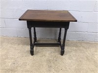 Antique Style Tiger Maple Top Table