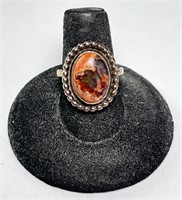 Lg. Vintage Native Natural Opal Ring 7 Gr S-8.25