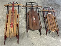 3 Vintage Runner Sleds.