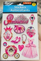 New- 3D Princess Stickers