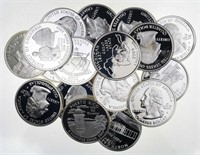 40 x PROOF 90% Silver State Quarter $10 FACE Roll