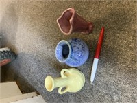 3 mini pottery vases