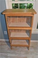 Wood 3 tier shelf, 24x13x45"h; as is
