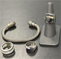 Sterling Rings and Bracelet
