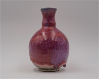 Harding Black 1972 Drip glaze vase