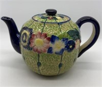 Glazed Teapot Hand Painted Flowers, Made in Japan