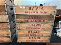 Lot Of 5 Vintage Davis Pies Crates