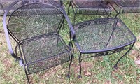 Lawn furniture - one black rod iron high-back