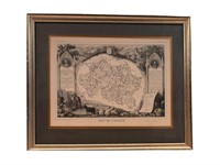 Framed French Provincial Map