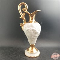 Gilded Porcelain Cherubic Ewer Italy