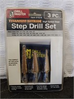 Drill Master 3pc Step Drill Set Titanium Nitride