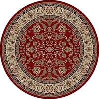 Mayberry Rugs Round Keshan Area Rug, 8', Claret