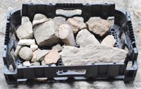 Crate w/ Assorted Rocks (Native American?)