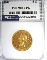 1882 Gold $10 PCI MS-64 PL