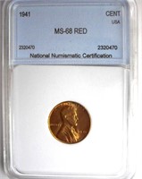 1941 Cent NNC MS-68 RED LISTS FOR $9500