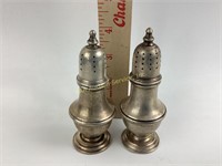 Pair sterling salt & pepper shakers 61 grams