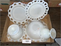 Milk Glass Open Lace Items