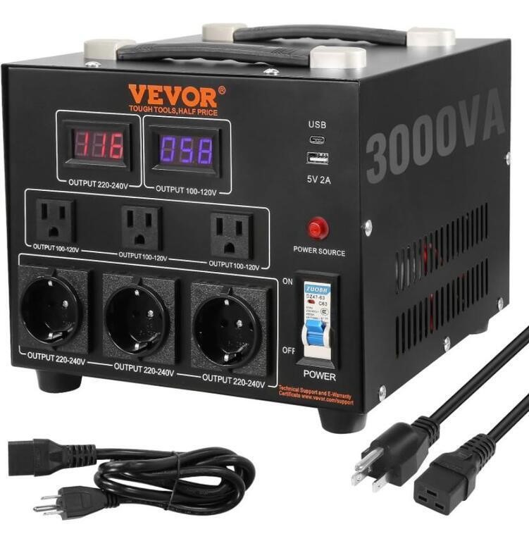 VEVOR VOLTAGE CONVERTER SV-3000VA