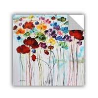 RAINBOW POPPIES REMOVABLE WALL DECAL