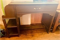 Antique wooden desk with side shelf