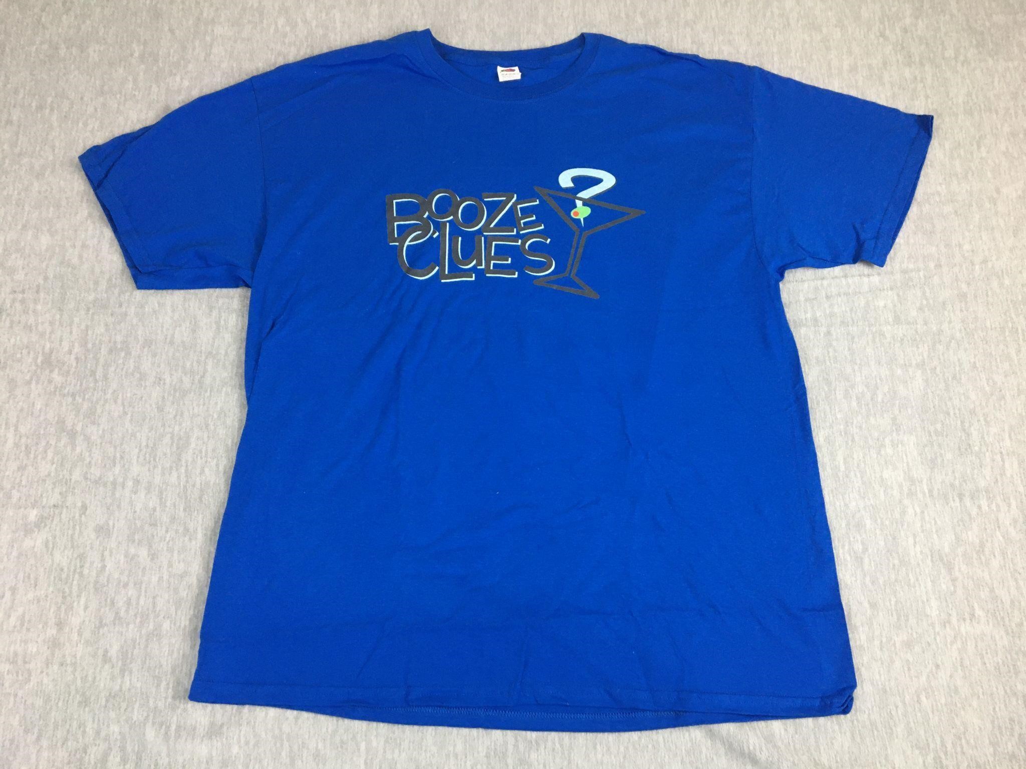 Booze Clues Blue T-Shirt Mens XL