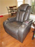 Like New Electric Recliner, Dark Grey Faux Leather