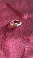 Rhodium Turquoise Ring