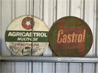 2 x Original Castrol Screen Print Tin Signs 600mm