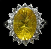 Sterling silver oval mix cut yellow spinel split