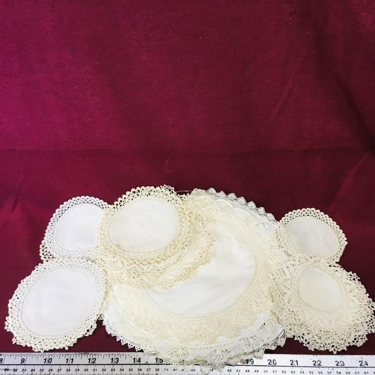 15 Crocheted & Lace-Edged Round (Various Sizes)