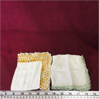 Lot Of 2 Tatted Handkerchiefs (Vintage)