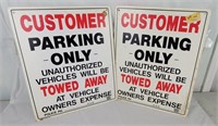 2 Customer Only Parking Plastic Signs