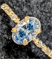 $2405 10K  Blue Lab Grown Diamond(0.85ct) Lab Grow