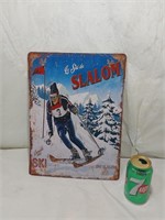 Affiche métallique Le ski de slalom, Grenoble