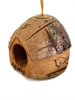 Hawaiian hand carved coconut shell birdhouse