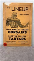 1945 COLLEGE FOOTBALL LINEUP W/ LETTER