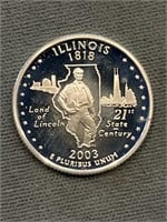 2003 S Proof 90% Silver Quarter Illinois