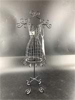 Miniature jewelry dress form for hanging pins and