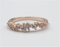 Gold-pl .40ct White Topaz Stackable Ring