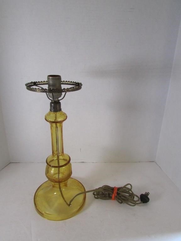 Antique Amber Glass Lamp