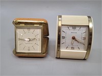 2 Westclox travel alarm clocks vtg