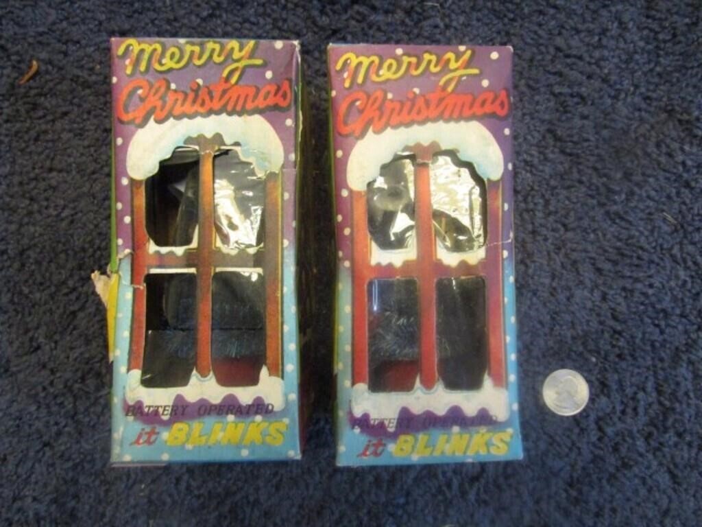 VINTAGE BATTERY OPERATED BLINKING CHRISTMAS TREES