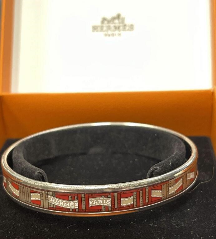 Hermes Paris Enameled Bracelet in Box