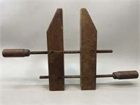 Large Vintage Wood C Clamp