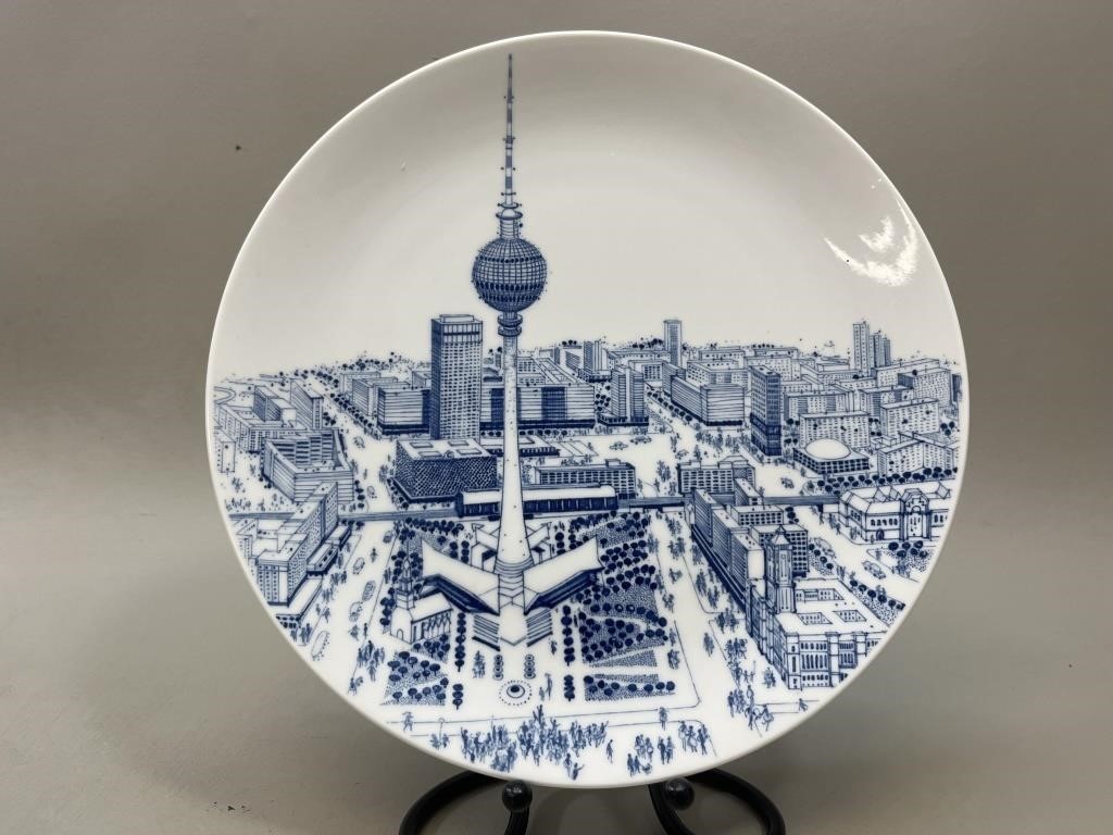 Meissen German Berlin TV Tower Porcelian Plate