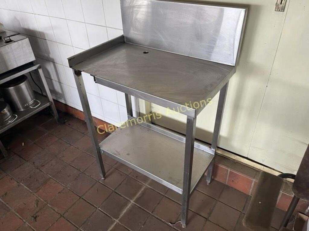 2 Shelf Stainless Table Wth Splash Back