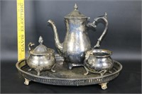 Silver Plate Coffee Set with Tray