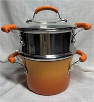 Rachel Ray 3 QT Steamer Sauce Pot Orange