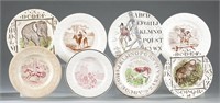 English transfer-printed ceramic children's plates